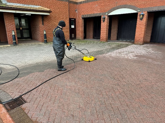 jet washing a driveway in blackpool